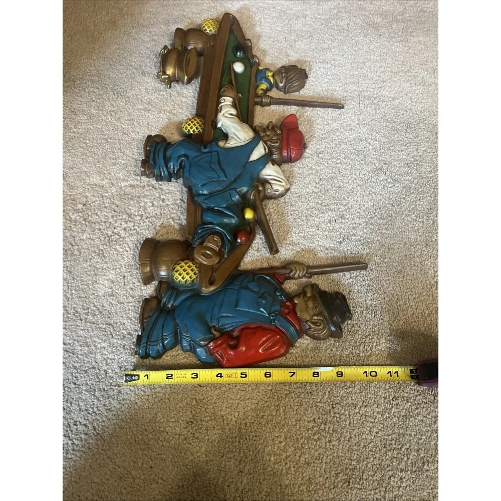 Vge 1971 SEXTON Wall Art Hanging Number 792 Man Shooting Pool Cast Iron Metal